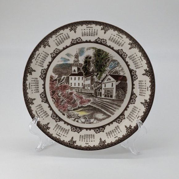 Johnson Brothers Bros Friendly Village 2003 Calendar Plate Has Original Tags - Picture 1 of 4